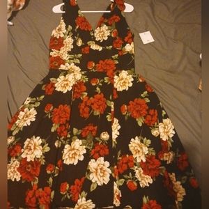 Black and red XL  floral Ixia dress